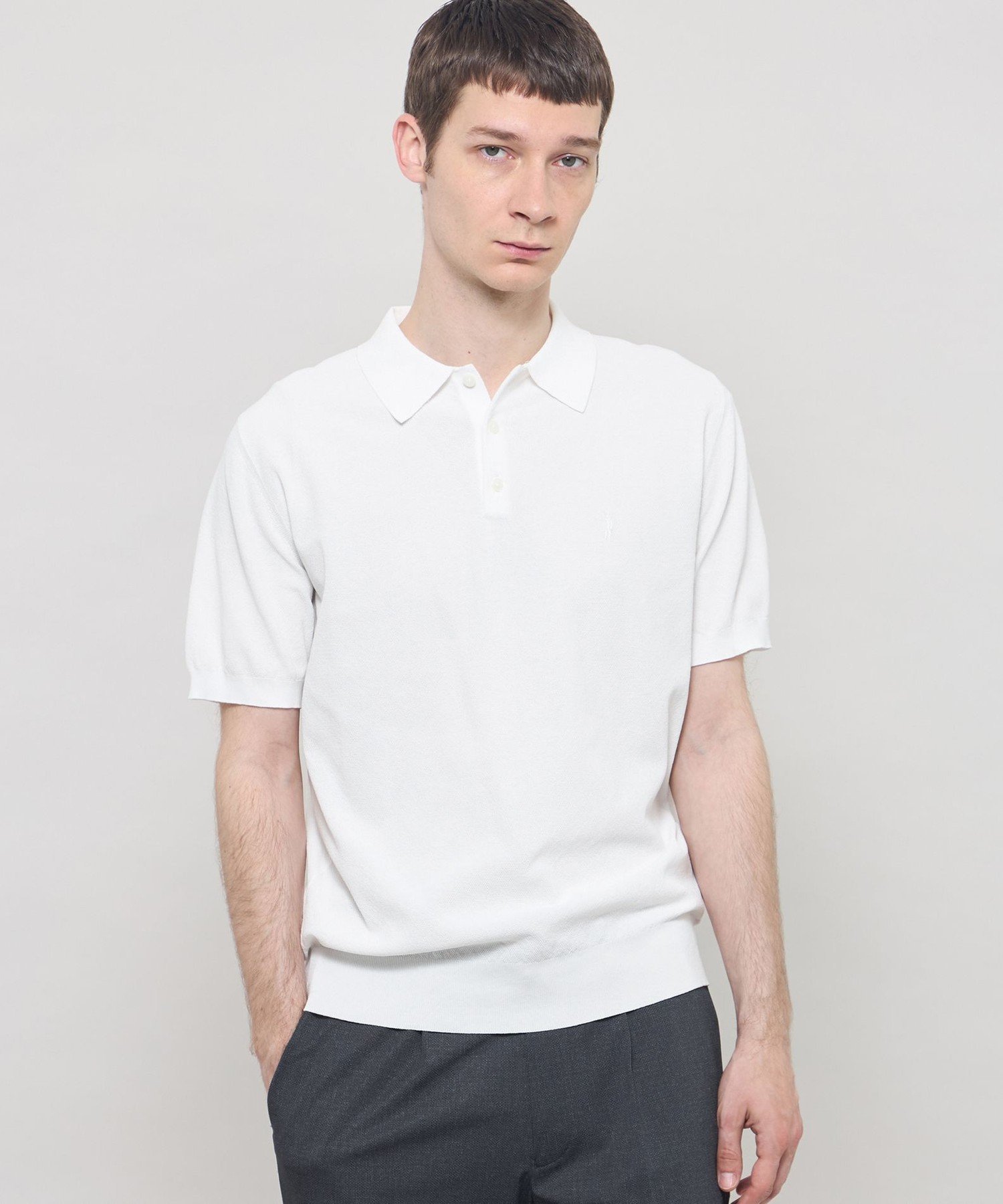 【WEB・一部店舗限定】ドライ鹿の子ニットポロシャツ マッキントッシュ ロンドン トップス ニット ネイビー ホワイト