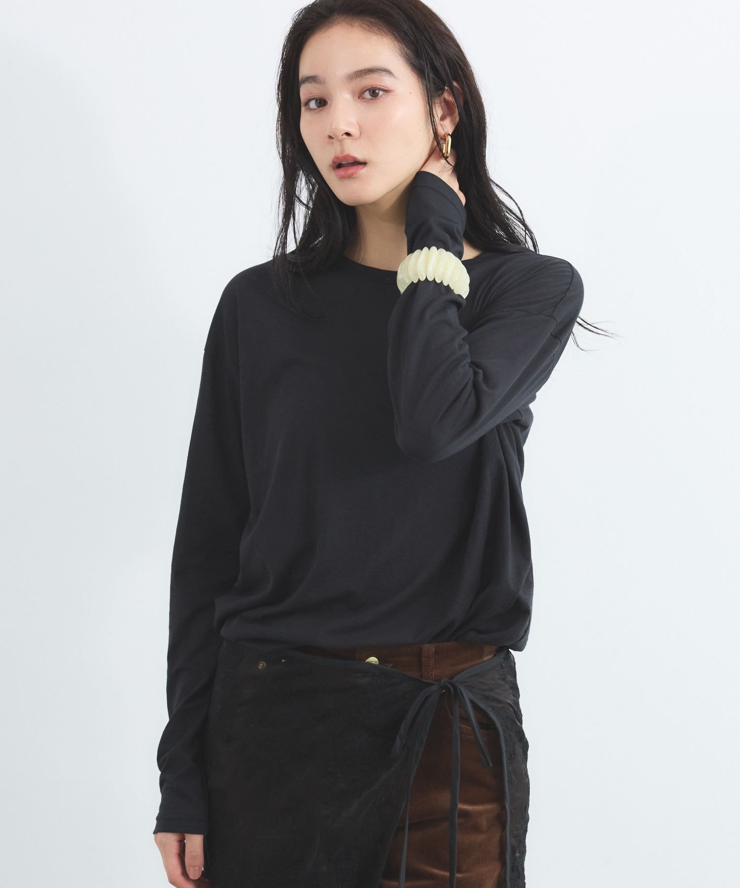 シアーロンT / マシンウォッシャブル バンヤードストーム トップス カットソー・Tシャツ ホワイト ブラック レッド