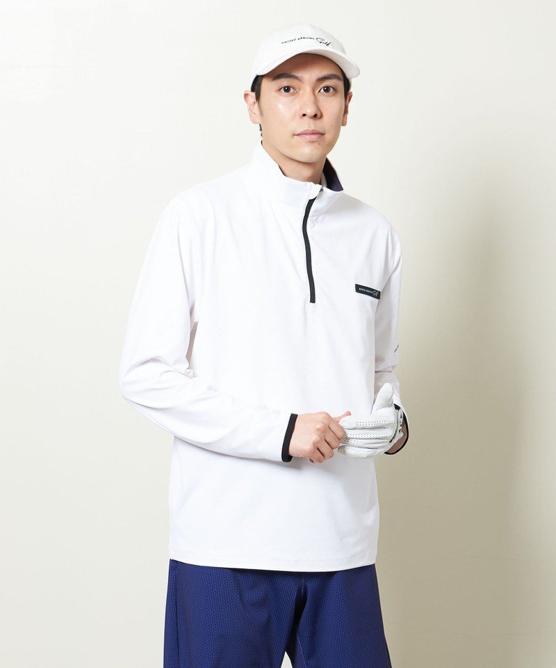 UNITED ARROWS ＜UNITED ARROWS GOLF ＞ メンズ ハイネック ハーフジップ シャツ ユナイテッドアローズ スポーツ/水着 スポーツウェア ホワイト ブラック グレー パープル【送料無料】