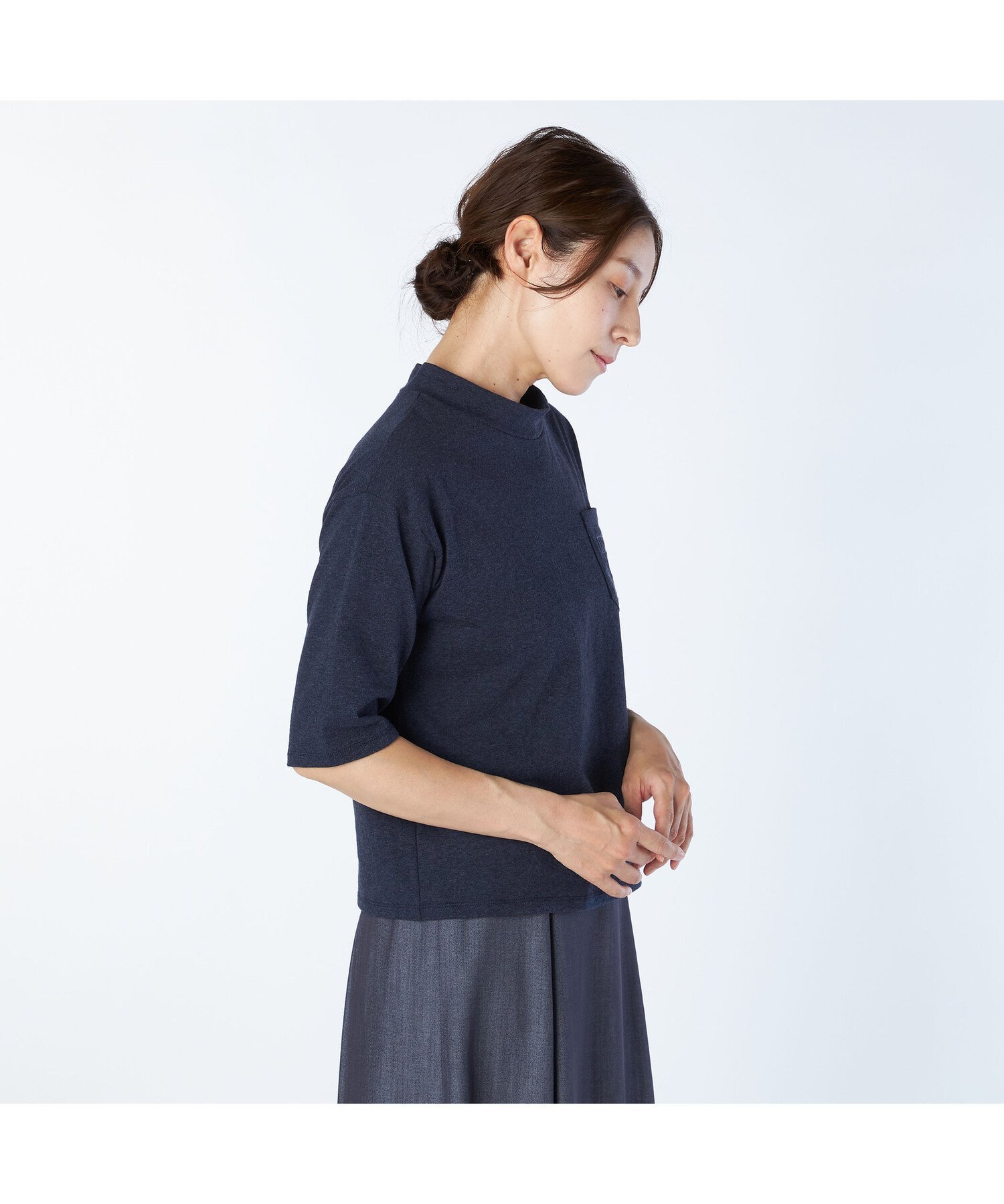 KEITH 【Lサイズ】ステッチジャージーカットソー キース トップス カットソー・Tシャツ ネイビー