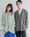 【SALE/50%OFF】LOWRYS FARM 【UNISEX】ライトワッフルカーデ ローリーズファーム トップス カーディガン ブルー グレー ブラック グ...