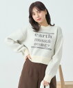 【SALE/50%OFF】earth music&ecology ジャガードロゴニットプルオーバー アースミュージック&エコロジー トップス ニット ピンク グ...