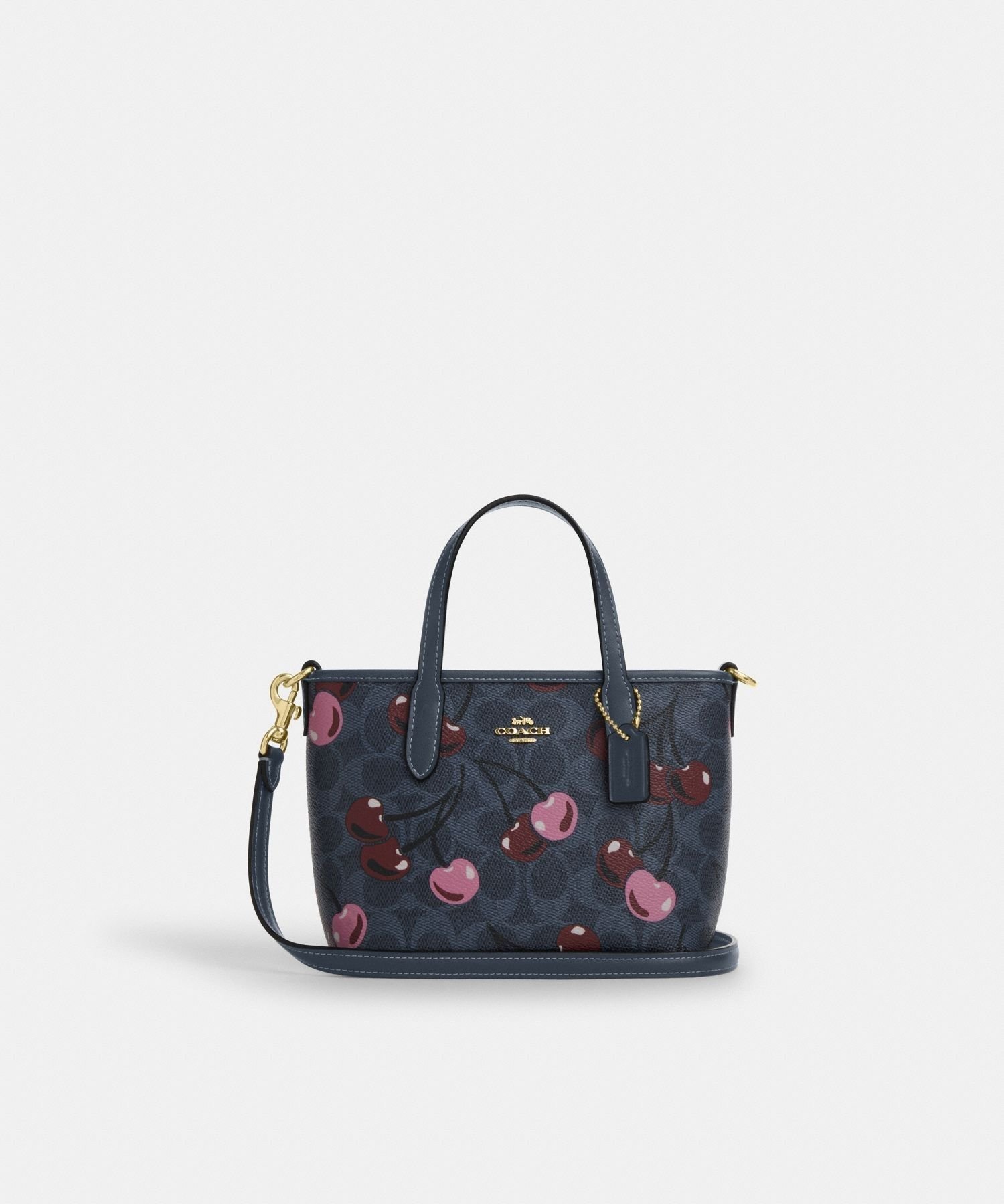 【SALE／55%OFF】COACH OUTLET 【公式】シティ ミニ トート バッグ・シグネチャー キャンバス・チェリー プリント コーチ　アウトレット バッグ ショルダーバッグ ブルー【送料無料】のサムネイル