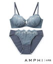AMPHI AMPHI 【ブラ&ショーツセット】 自然なまるみのあるバストシルエット アンフィ インナー・ルームウェア ブラ&ショーツセット