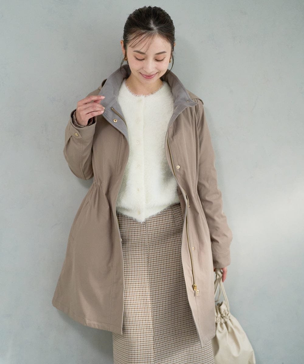 MK MICHEL KLEIN（小さいサイズ） 【小さいサイズ】ダウンライナー付きマルチwayモッズコート/撥水加工 メゾンドゥサンク ジャケット・アウター ダウンジャケット・ダウンベスト ブラック ブラウン【送料無料】