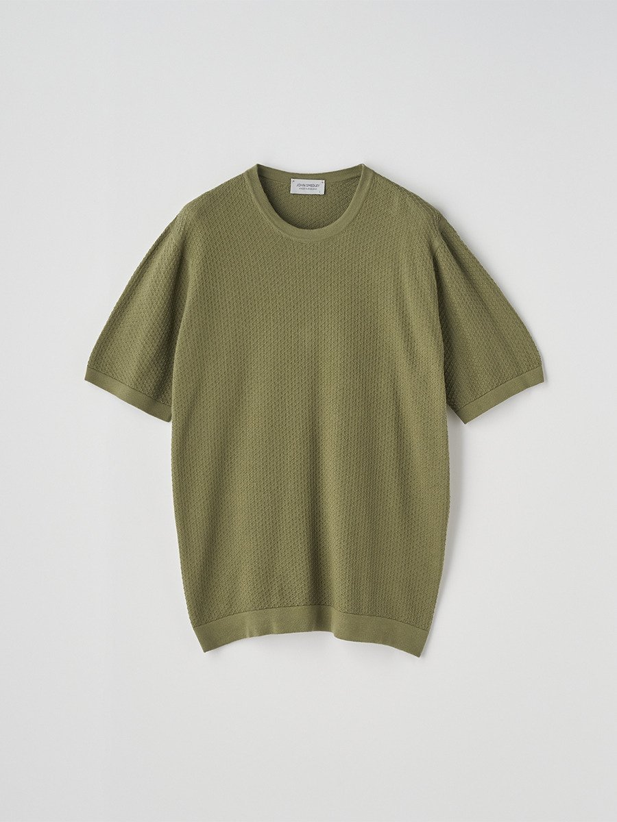 JOHN SMEDLEY コットン テクスチャニットTシャツ ｜ FORREST ｜ 24G EASY FIT ジョンスメドレー トップス ニット【送料無料】