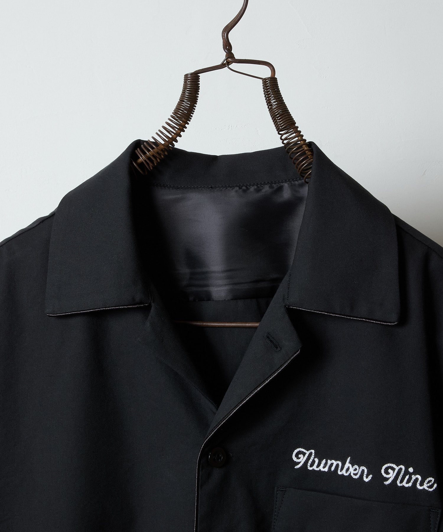 NUMBER (N)INE TWILL OPEN COLLAR S/S SHIRT ナンバーナイン トップス シャツ・ブラウス ブラック グリーン