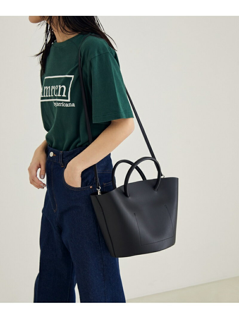 【SALE／50%OFF】SALON adam et rope' 【2WAY】フェイクレザーバスケットバッグ サロン アダム エ ロペ バッグ ハンドバッグ ブルー ホワイト ブラック【送料無料】