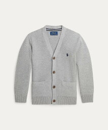 POLO RALPH LAUREN (ボーイズ 2才~7才)メッシュニット コットン Vネック カーディガン ラルフローレン トップス カーディガン グレー【送料無料】