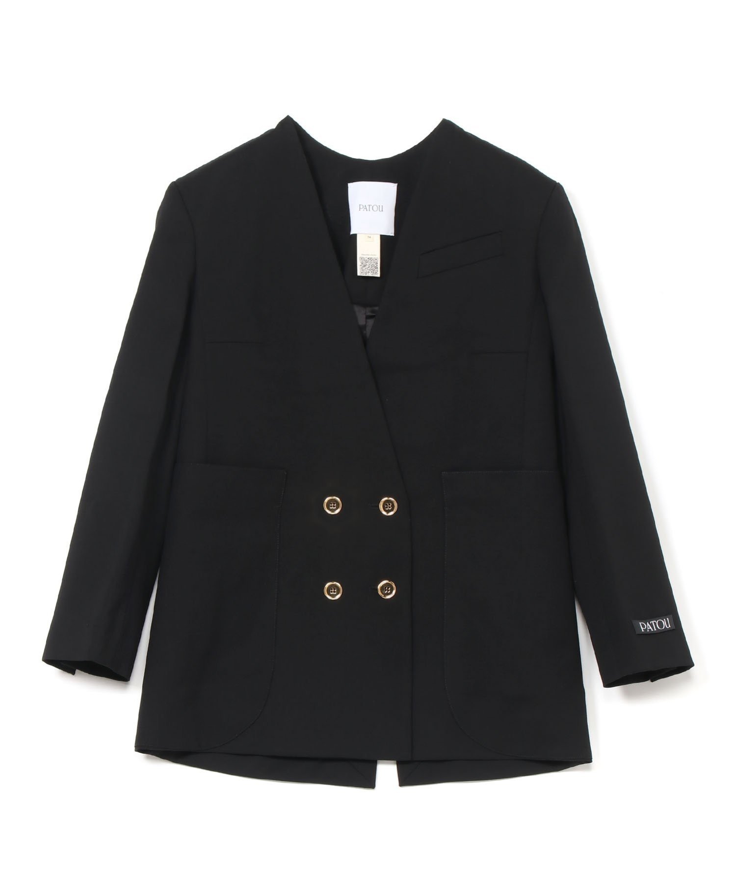 Patou NO COLLAR DOUBLE BREASTED JK パトゥ ジャケット・アウター テーラードジャケット・ブレザー ブラック【送料無料】のサムネイル
