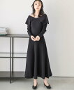 【SALE/44%OFF】La-gemme オフショルダーニットフレアワンピース ラジュール ワンピース・ドレス ワンピース ブラック ネイビー グレー ベージ...