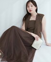 natural couture ベストセットキャミワンピース ナチュラルクチュール ワンピース・ドレス その他のワンピース・ドレス ブラウン ホワイト ブラック...