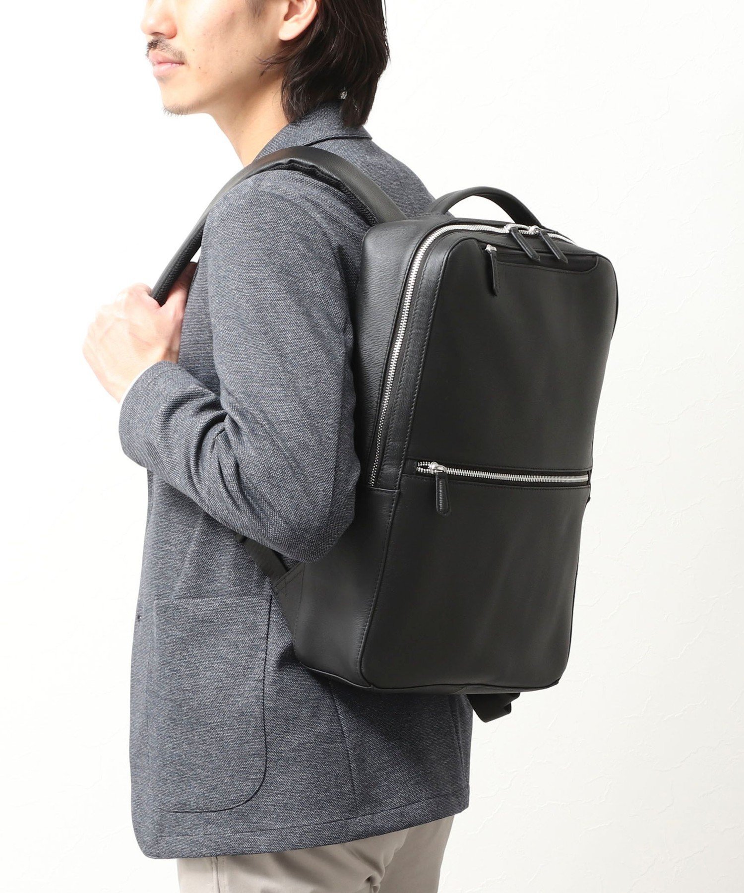NOLLEY'S LIGHT 《ビジカジ対応》 LEATHER BACKPACK ノーリーズ バッグ リュック・バックパック ブラック【送料無料】