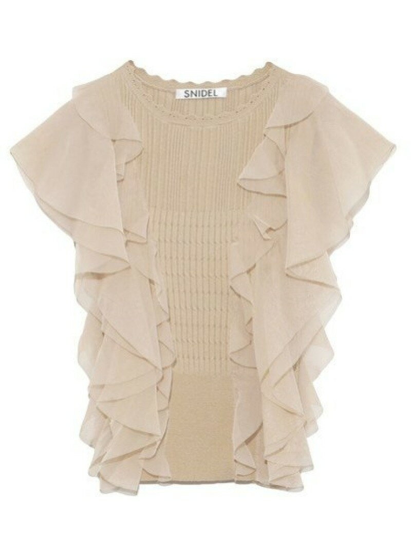【SALE／45%OFF】SNIDEL シアーフリルニットPO スナイデル トップス ニット ブラック ベージュ ブルー【送料無料】のサムネイル
