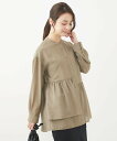 【SALE/50%OFF】MK MICHEL KLEIN(小さいサイズ) 【小さいサイズ】ペプラムデザインバンドカラーブラウス/洗える メゾンドゥサンク トップス シャツ・ブラウス ブラウン ブルー ホワイト【送料無料】