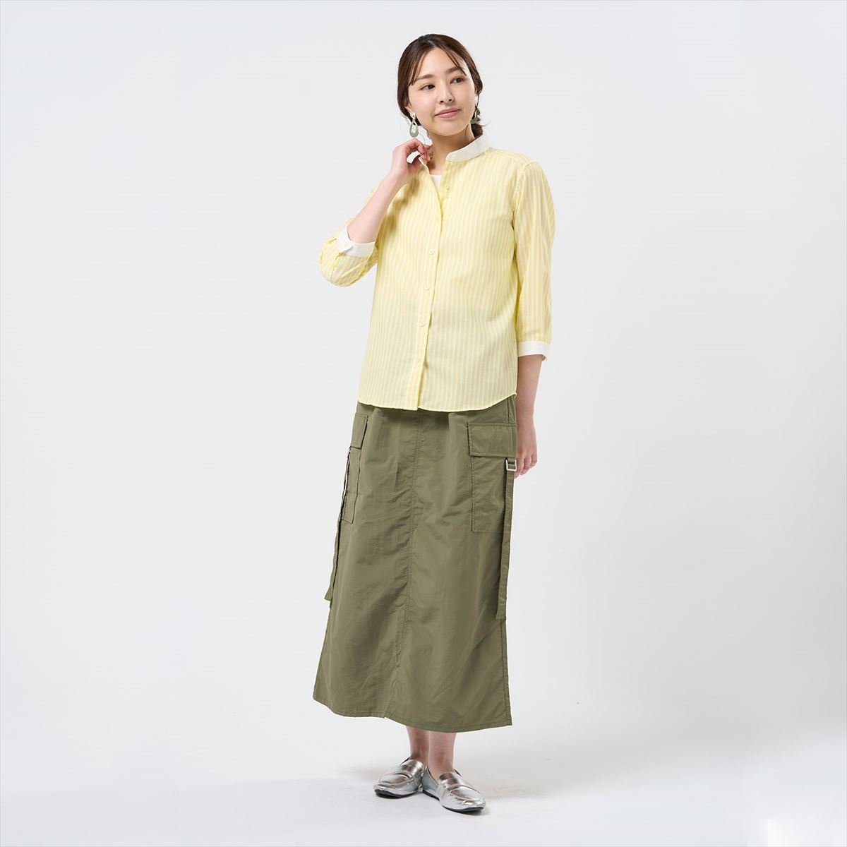 Pitta Re:) 【Pitta Re:)】 カジュアルシャツ ふわっとガーゼシャツ 七分袖 綿100% レディース BL02J104AB24S4G-63 トーキョーシャツ トップス シャツ・ブラウス イエロー