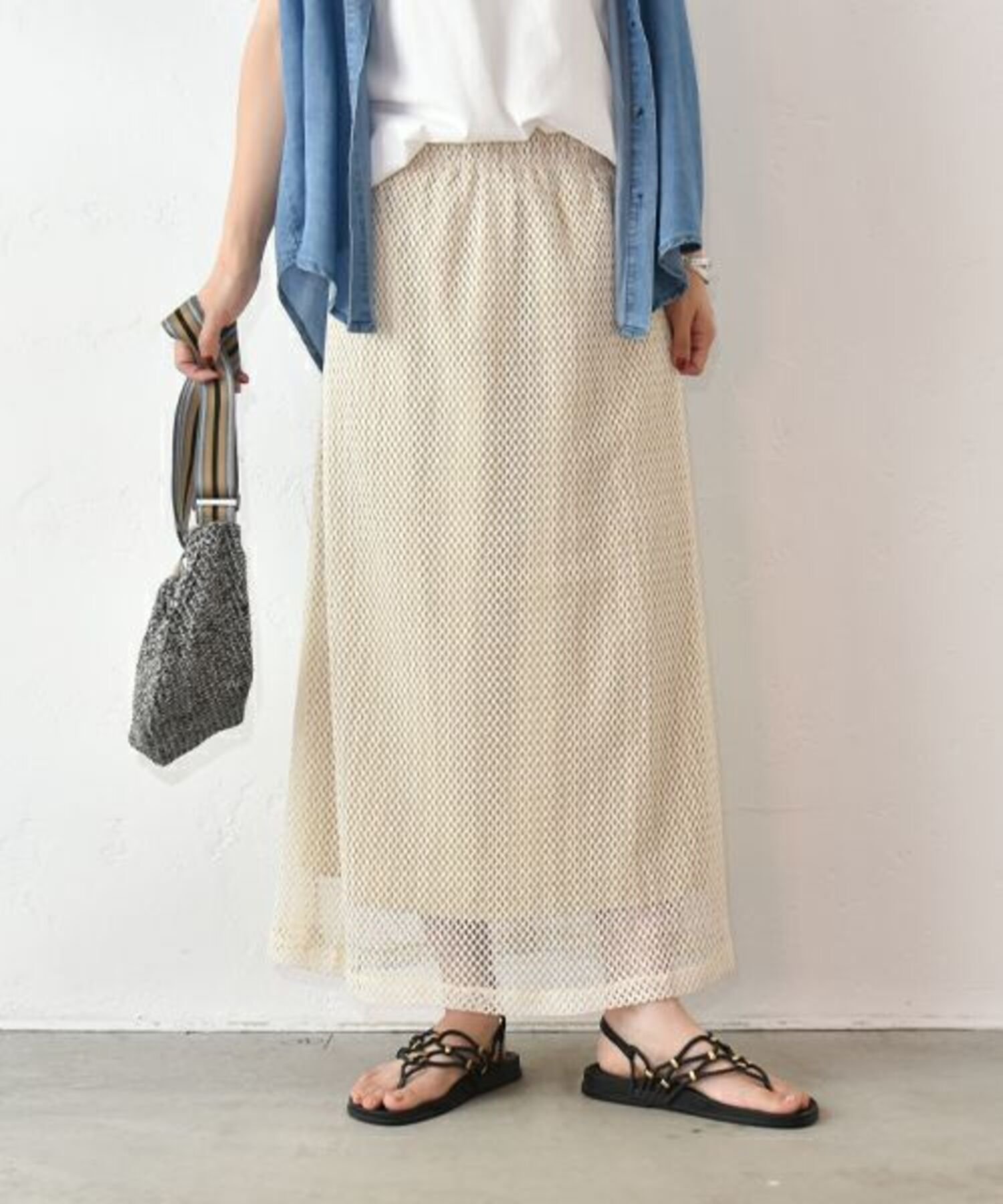 【SALE／60%OFF】HUMS HUMS｜メッシュスカート [[500352]][C] ハグハグ スカート その他のスカート ブラック ベージュ【送料無料】
