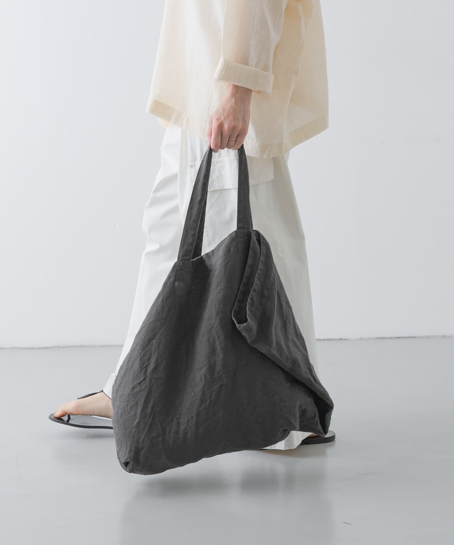 かぐれ リネンビッグトートバッグ カグレ バッグ トートバッグ イエロー ベージュ グレー ピンク【送料無料】