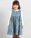 BeBe 【お揃い】オンフルールフラワープリントジャンパースカート(80~150cm) ベベ オンライン ストア ワンピース・ドレス ジャンパースカート ネイビー【送料無料】