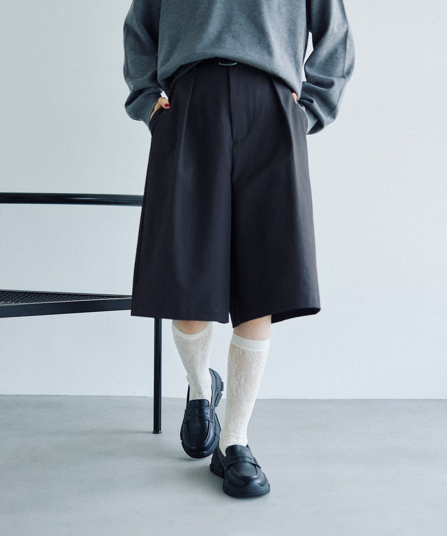 LEPSIM ツイルハーフパンツ レプシィム パンツ その他のパンツ ホワイト ブラック【送料無料】のサムネイル