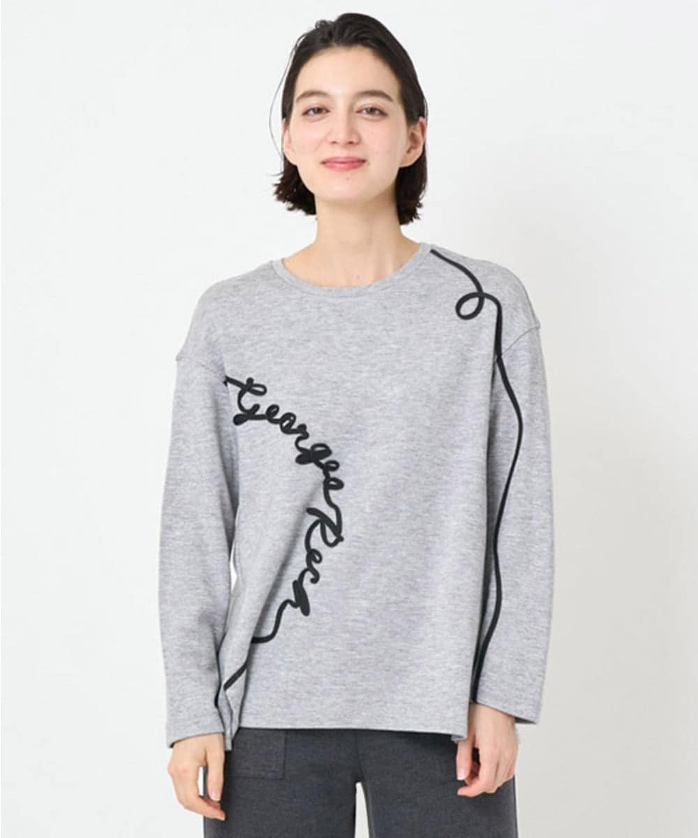 GEORGES RECH(小さいサイズ) ロゴポンチジャージープルオーバー メゾンドゥサンク トップス カットソー・Tシャツ グレー ブラウン【送料無料】