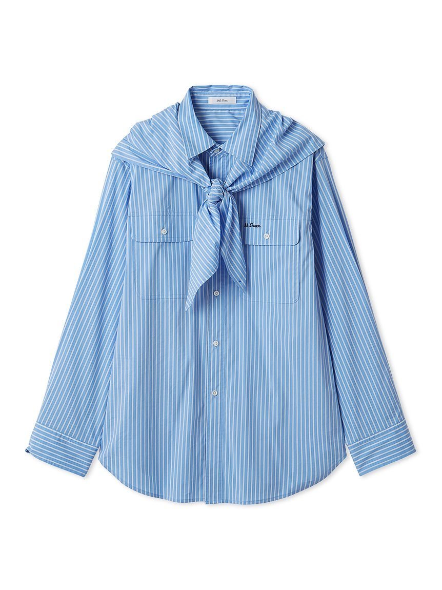 【SALE／50%OFF】Mila Owen スカーフ付きストライプワークシャツ ミラオーウェン トップス シャツ・ブラウス レッド イエロー【送料無料】 stylife-15520624 Rakuten Fashion サンプル画像3