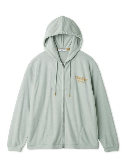 gelato pique 【HOMME】【接触冷感】【UVカット】パイルワンポイントロゴ刺 パーカ ジェラートピケ トップス パーカー フーディー ネイビー ベージュ【送料無料】