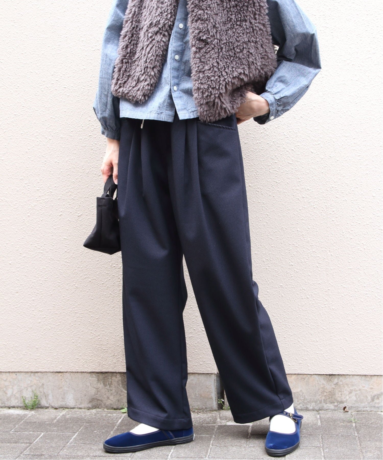 ダントン FLANNEL TUCK EASY PANTS E0274 FLP ステップス パンツ スラックス・ドレスパンツ グリーン ネイビー