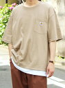 カーハート Tシャツ メンズ 【SALE／30%OFF】Carhartt Carhartt/(M)ビックシルエットリメイクポケットTシャツ イールド トップス カットソー・Tシャツ ベージュ ネイビー グレー グリーン【送料無料】