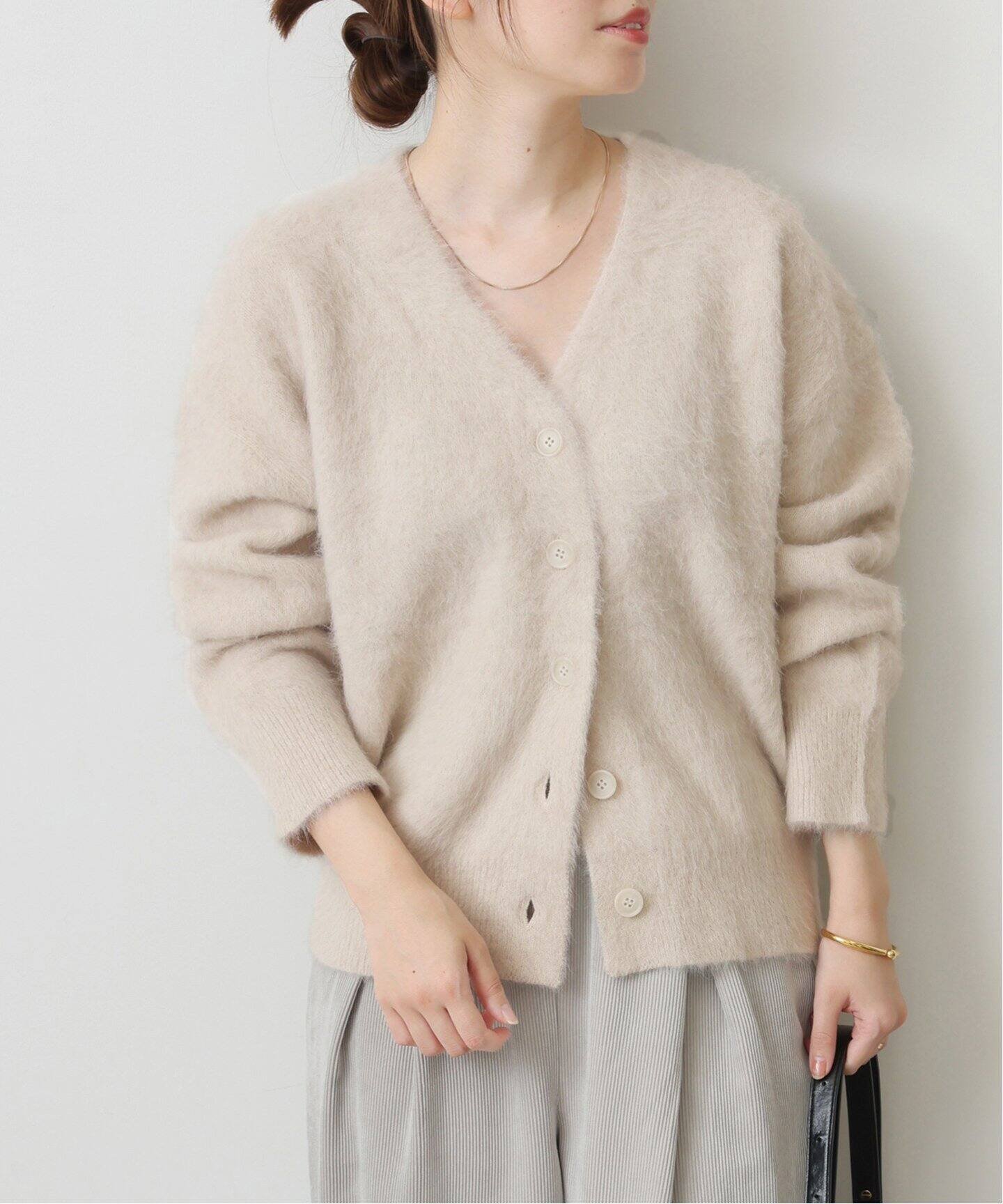 【SALE／30%OFF】JOURNAL STANDARD アルパカミックスファーVカーディガン ジャーナル スタンダード トップス カーディガン ブラウン ブルー【送料無料】のサムネイル