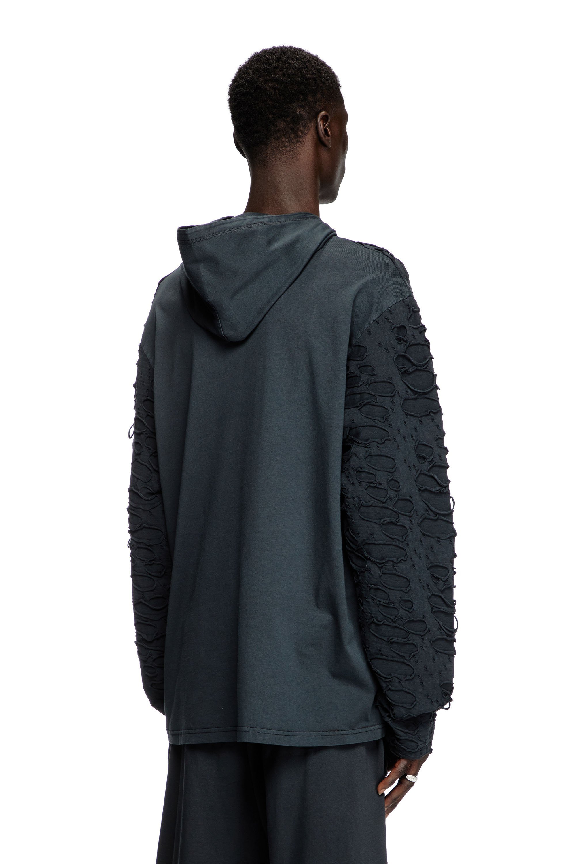 メンズ フーディーTシャツ T-CRANE-LS-HOOD ディーゼル トップス カットソー・Tシャツ カーキグリーン ブラック