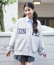 【SALE/40%OFF】PINK-latte 裏毛配色ロゴカーディガン ピンク ラテ トップス カーディガン ブラック ピンク