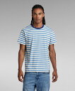 【SALE/30%OFF】G-Star RAW 【公式ショップ】ESSENTIAL STRIPE LOOSE T-SHIRT/ストライプボーダーオーバーサイズTシャツ ジースターロゥ トップス カットソー・Tシャツ ブルー【送料無料】