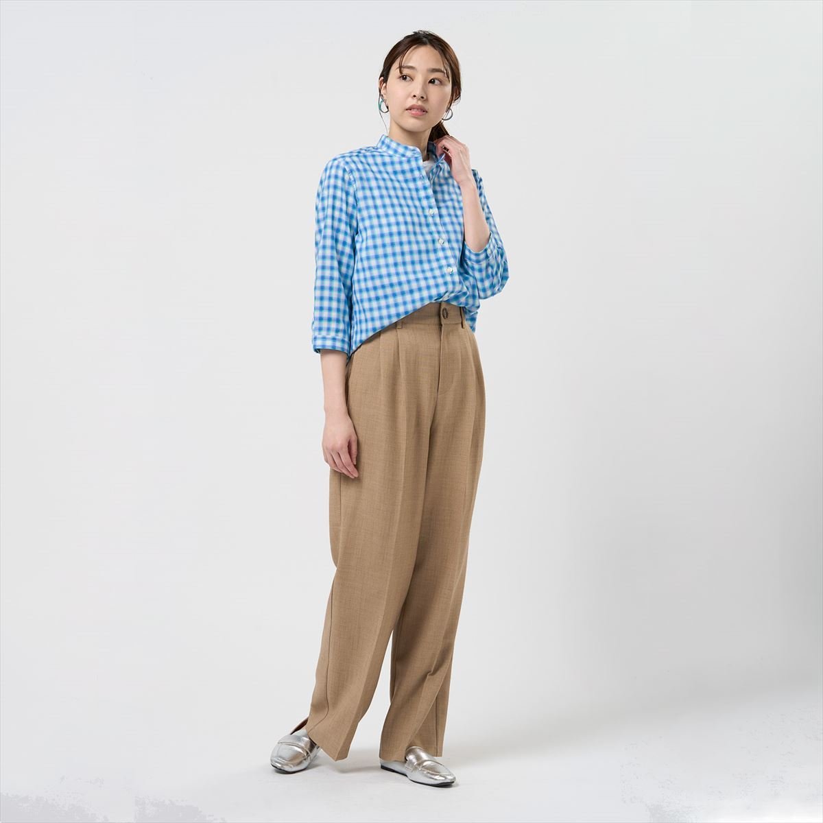 Pitta Re:) 【Pitta Re:)】 カジュアルシャツ ふわっとガーゼシャツ 七分袖 綿100% レディース BL02J106AB24S4G-18 トーキョーシャツ トップス シャツ・ブラウス ブルー
