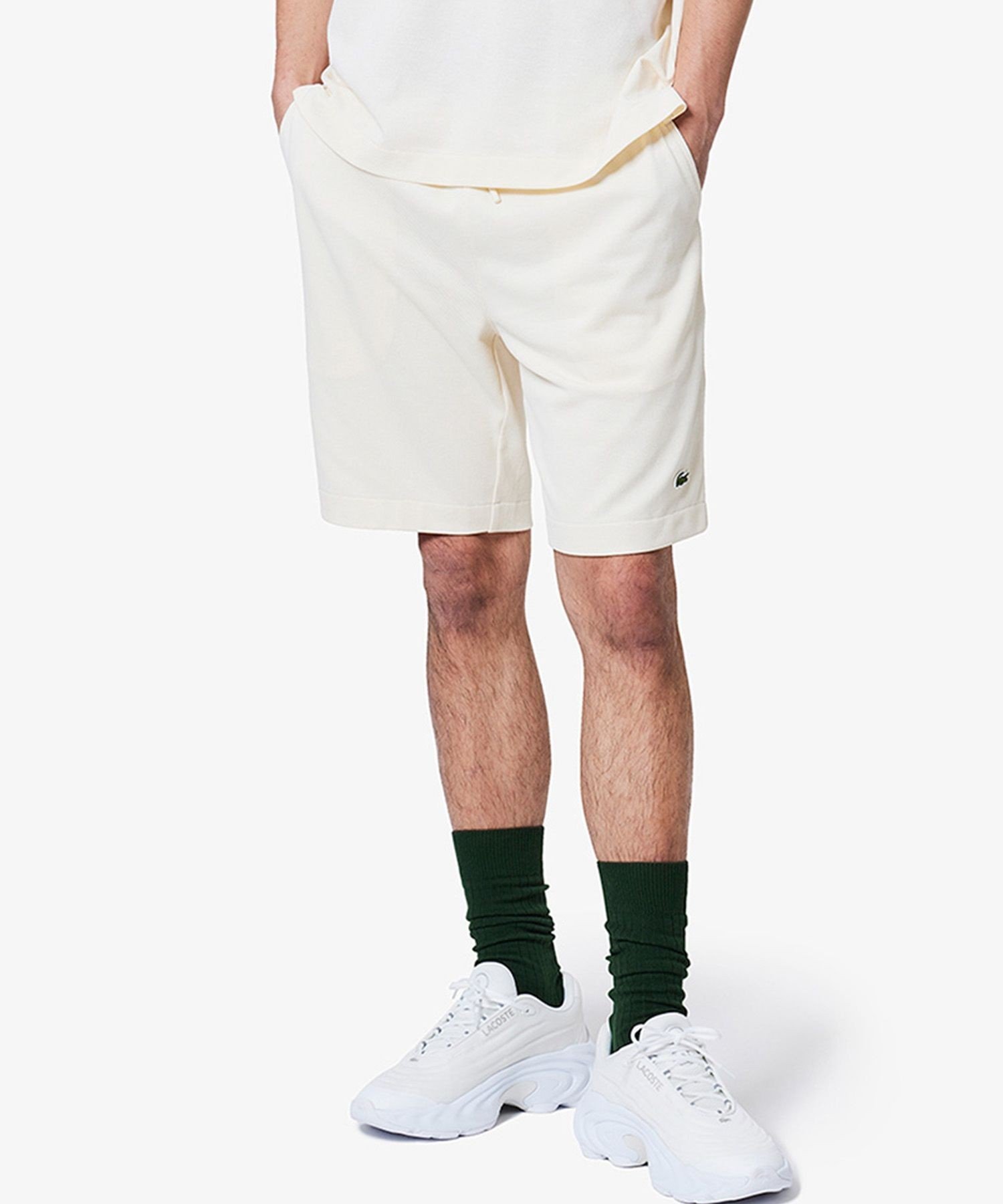 LACOSTE L.12.12アレンジ 鹿の子地ショーツ ラコステ パンツ その他のパンツ ブラック グレー ホワイト【送料無料】