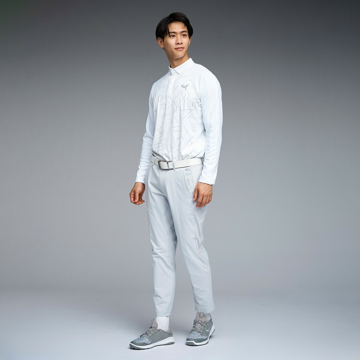 【SALE／30%OFF】PUMA メンズ ゴルフ シャドウキャット グラフィック 長袖 ポロシャツ プーマ トップス ポロシャツ ホワイト【送料無料】