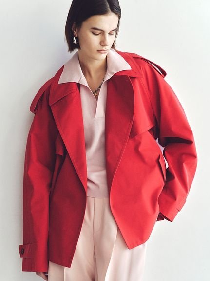 【SALE／50%OFF】Mila Owen ショートトレンチコート ミラオーウェン ジャケット・アウター トレンチコート レッド【送料無料】 stylife-15520608 Rakuten Fashion サンプル画像3