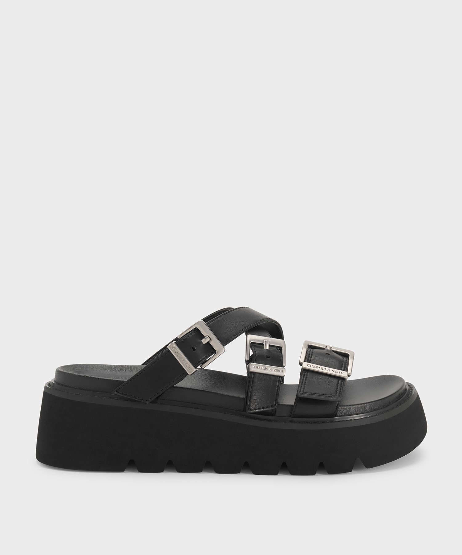 CHARLES & KEITH Laine レイン バックルプラットフォーム サンダル チャールズアンドキース シューズ・靴 その他のシューズ・靴 ブラック【送料無料】