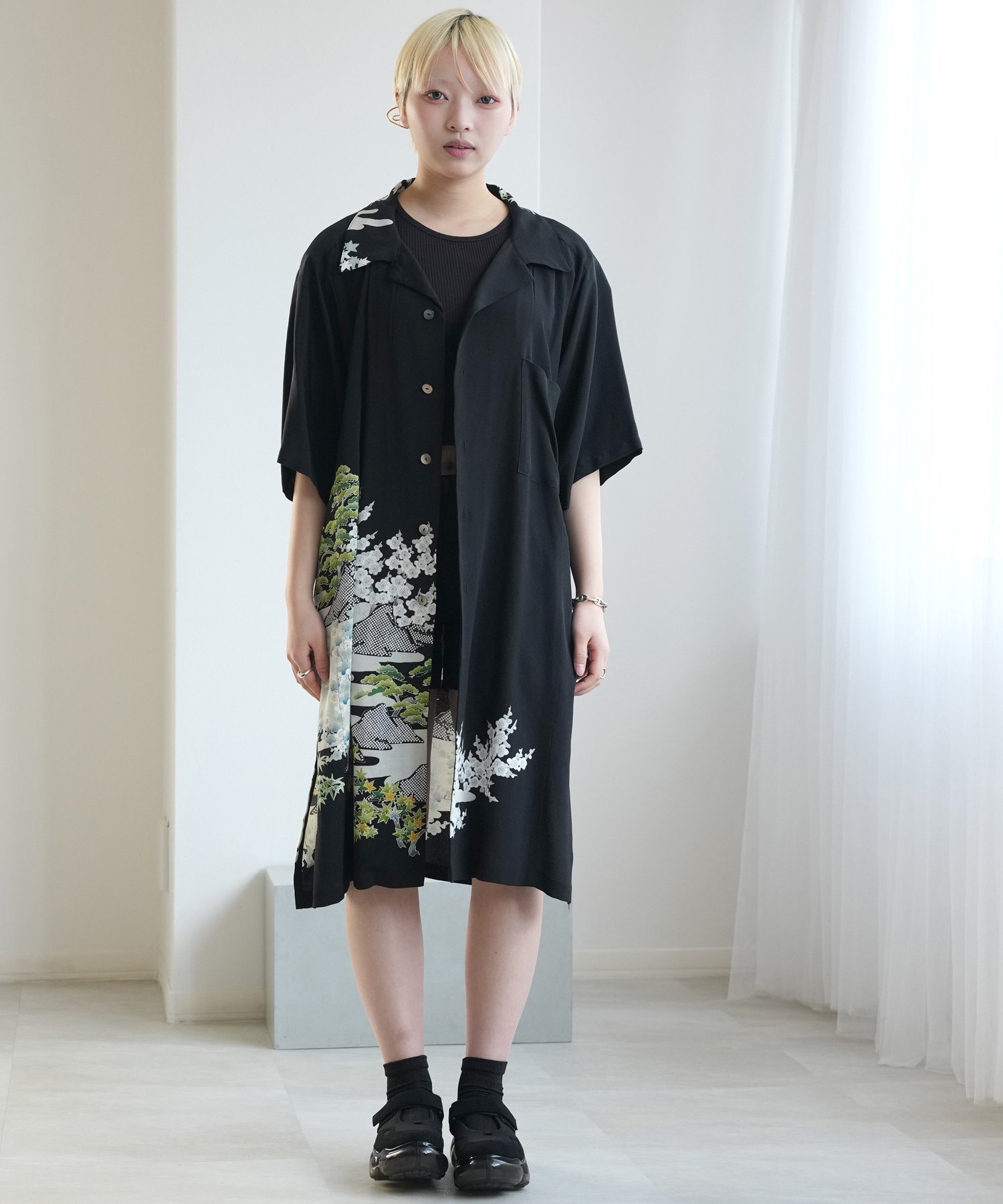 maison utatane maison utatane｜風を纏う翠｜一点物｜正絹｜日本製 ウタタネ トップス シャツ・ブラウス