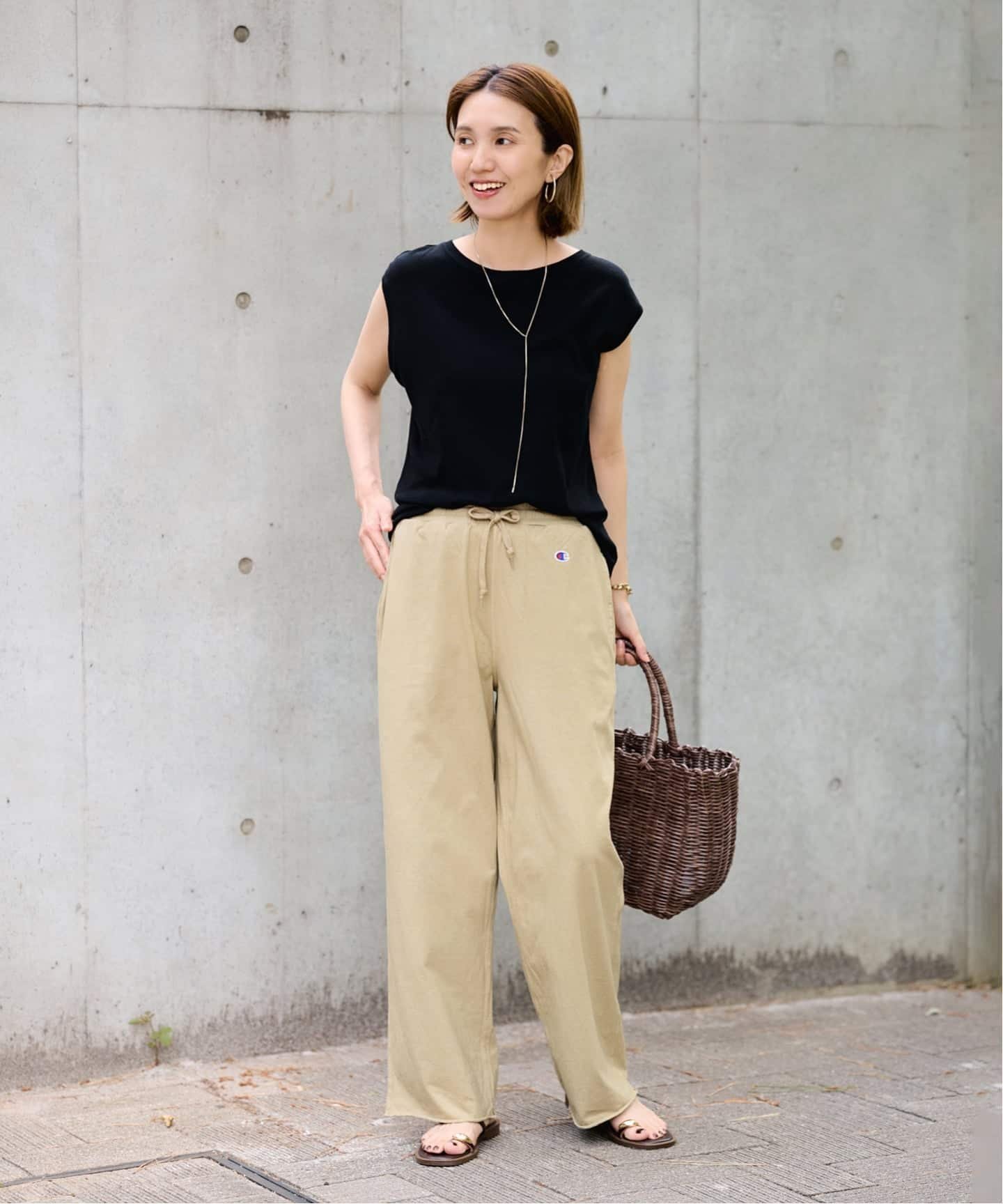CHAMPION/チャンピオン 別注16S/1 JERESY easy PANTS フレームワーク パンツ その他のパンツ ネイビー ベージュ
