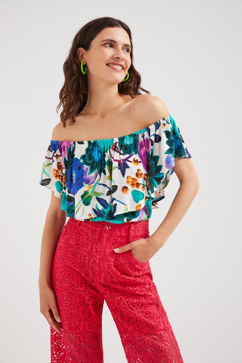 【SALE／50%OFF】Desigual Boat neck floral bodysuit デシグアル トップス シャツ・ブラウス グリーン【送料無料】のサムネイル