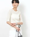 【SALE/50%OFF】OPAQUE.CLIP 切替シアーリブニット【洗濯機洗い可/抗ピル】 オペークドットクリップ トップス ニット ブルー グリーン ブラ...