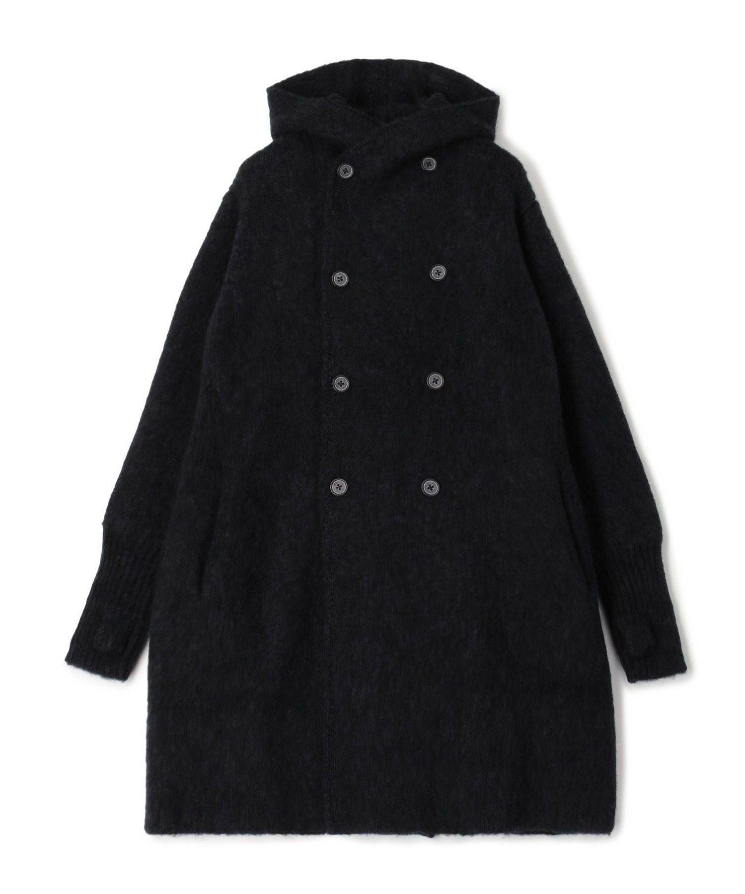 【SALE／40%OFF】TOMORROWLAND MEN ウール カシミヤ シルク フーデット ダブルブレスト ニットコート トゥモローランド トップス ニット グレー【送料無料】