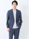 TAKA-Q TechCool スリムフィット 2ボタンジャケット 杢青(セットアップ可能) 【25SS】 メンズ セットアップ ジャケット ビジネス カジュアル アウター ライトアウター 通勤 仕事 タカキュー スーツ・フォーマル スーツジャケット ブルー【送料無料】(4)
