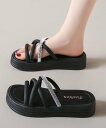 【SALE/30%OFF】miniministore ストラップサンダル レディース 厚底 夏 ミニミニストア シューズ・靴 サンダル ホワイト ブラック