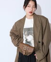 JEANASIS スタッズジャガードモノグラムミニBAG ジーナシス バッグ クラッチバッグ カーキグリーン【送料無料】