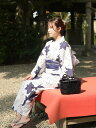 【SALE/29%OFF】Olu. オリジナル百合柄浴衣&帯セット オルドット 着物・浴衣・和装小物 浴衣 ホワイト ネイビー【送料無料】