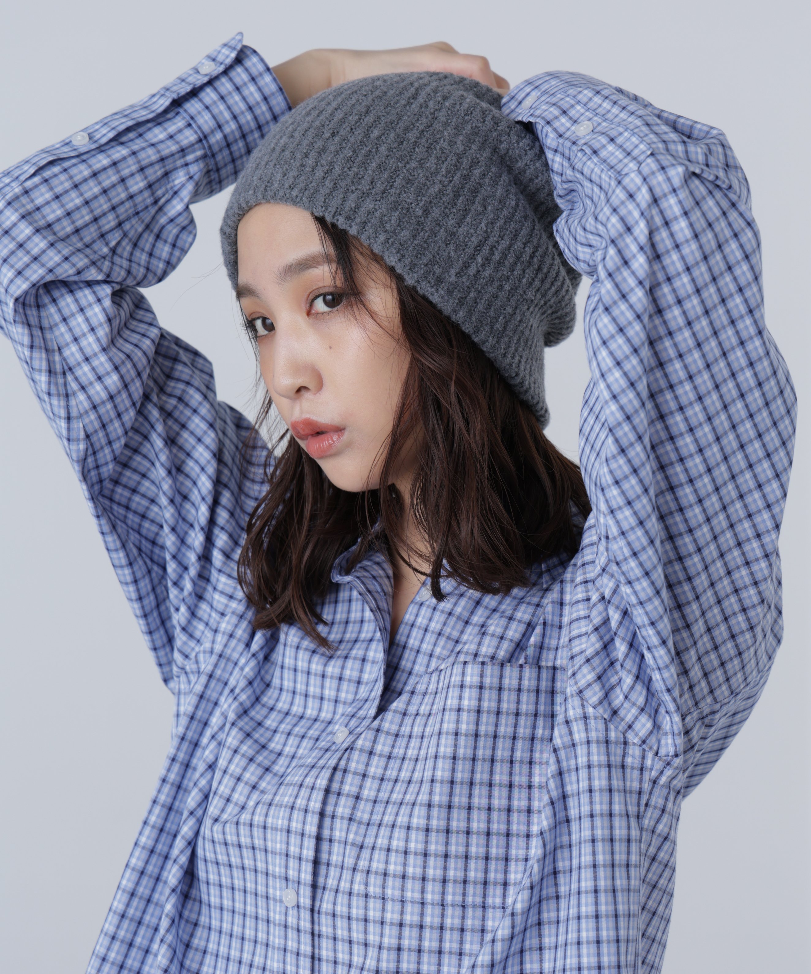 FREE'S MART シンプルビッグビーニー フリーズ マート ファッション雑貨 マフラー・ストール・ネックウォーマー グレー ブラック ブラウン【送料無料】のサムネイル