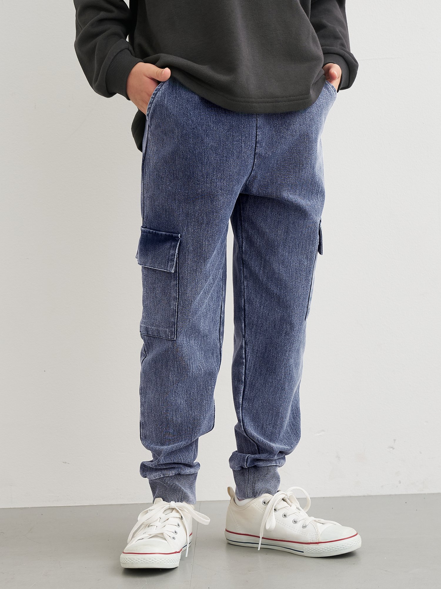 coca キッズ カットデニムジョガーパンツ コカ パンツ ジーンズ・デニムパンツ ブルーのサムネイル