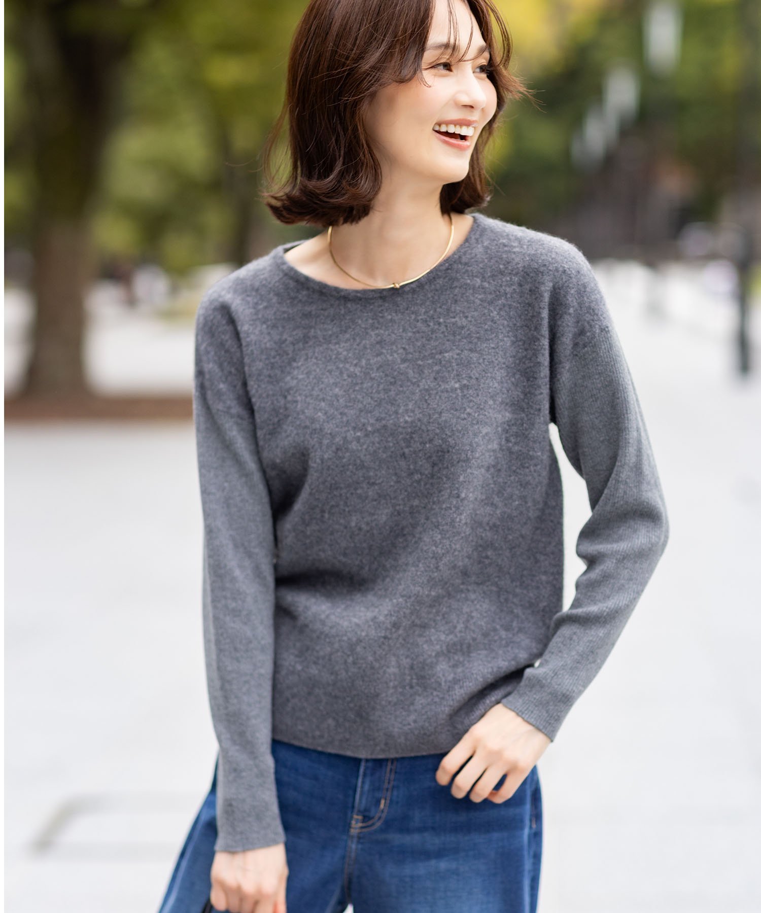 A/C DESIGN BY ALPHA CUBIC ファーニットプルオーバー エーシーデザインバイアルファキュービック トップス ニット ブラウン グレー【送料無料】